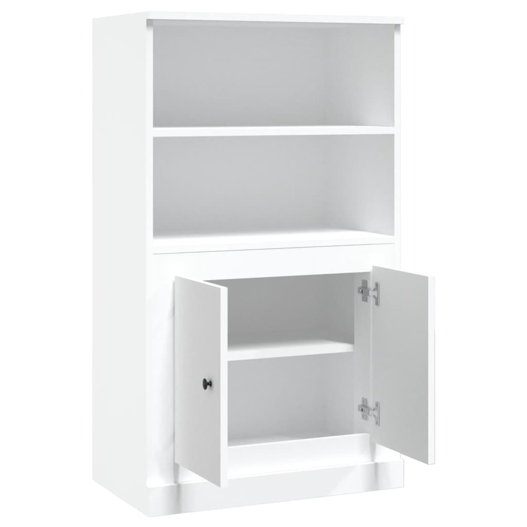 Highboard hvit 60x35,5x103,5 cm konstruert tre