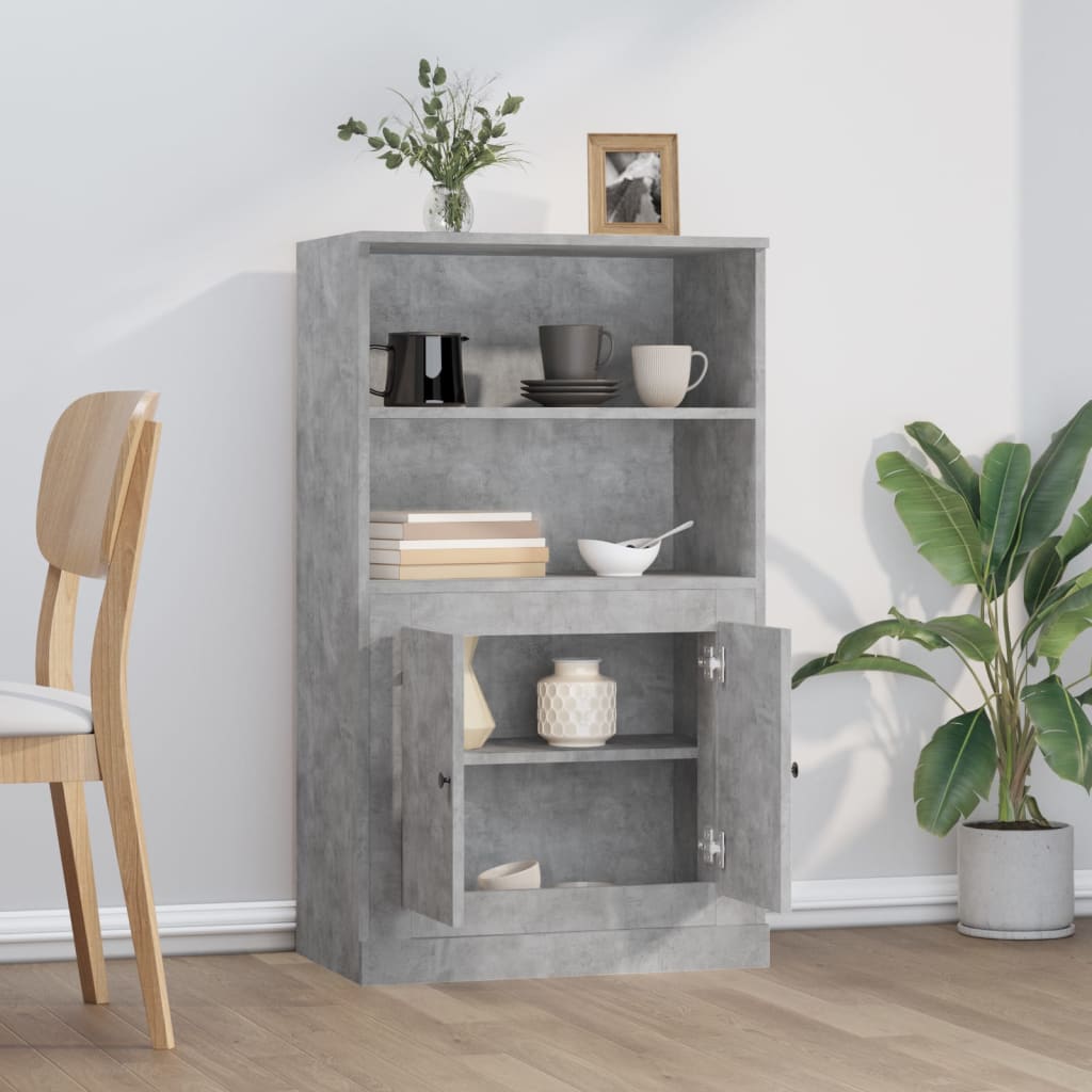 Highboard betonggrå 60x35,5x103,5 cm konstruert tre