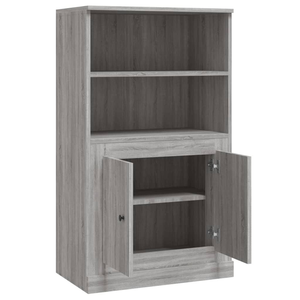 Highboard grå sonoma 60x35,5x103,5 cm konstruert tre