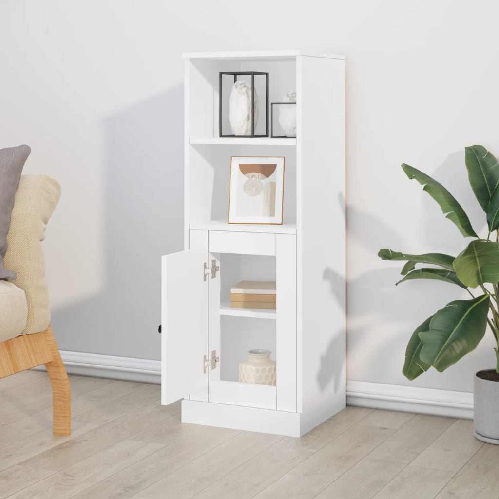 Highboard hvit 36x35,5x103,5 cm konstruert tre