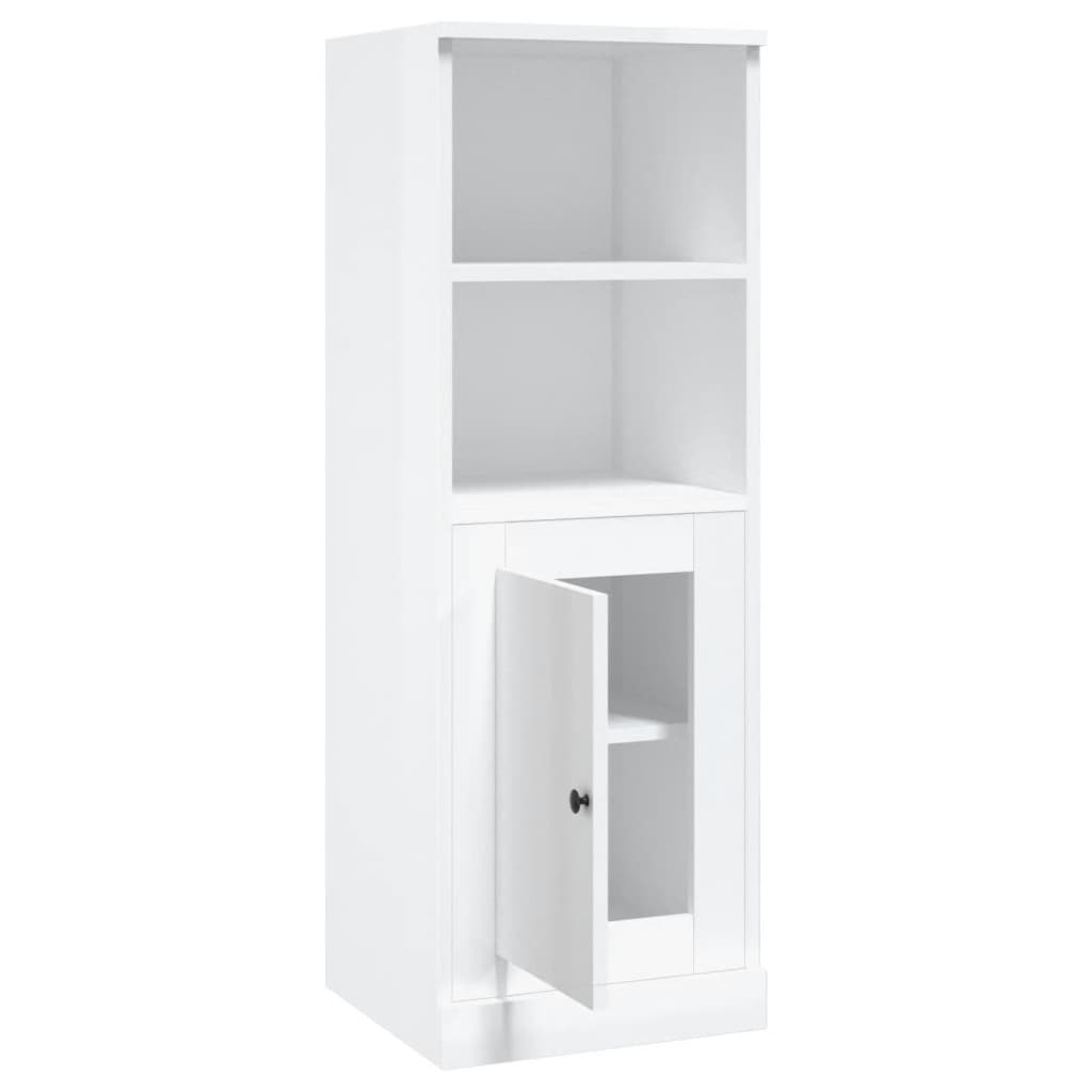 Highboard høyglans hvit 36x35,5x103,5 cm konstruert tre