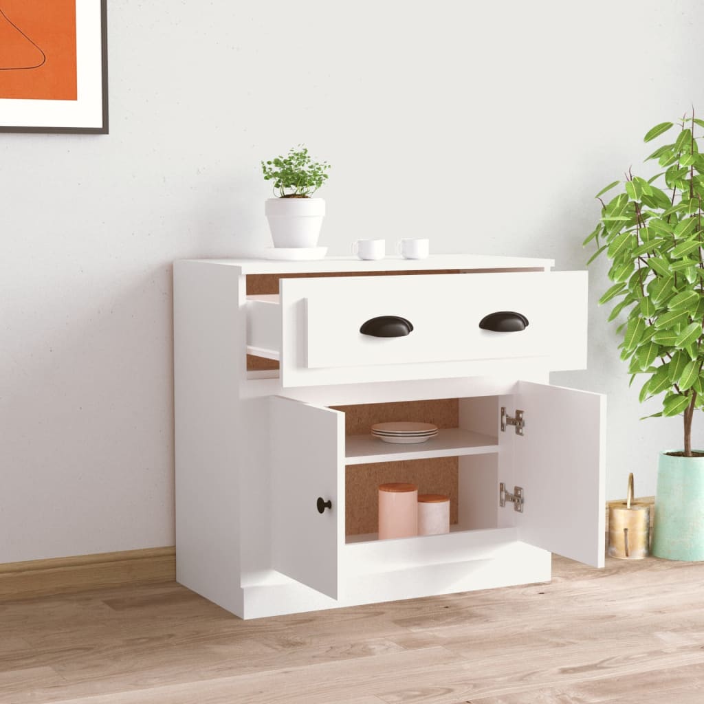 Skjenk hvit 70x35,5x67,5 cm konstruert tre