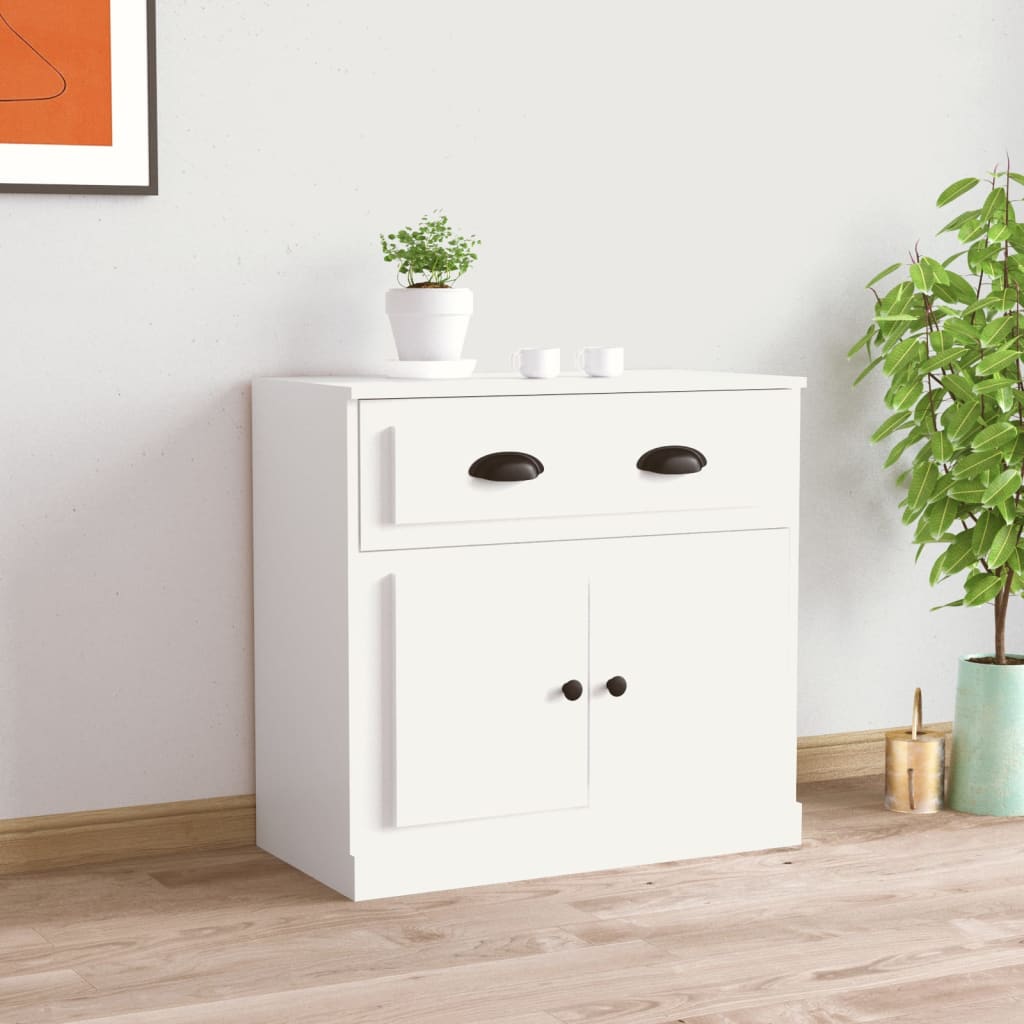 Skjenk hvit 70x35,5x67,5 cm konstruert tre