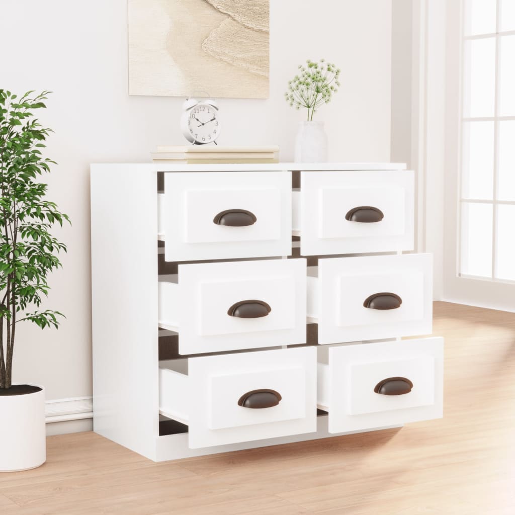 Skjenk hvit 70x35,5x67,5 cm konstruert tre