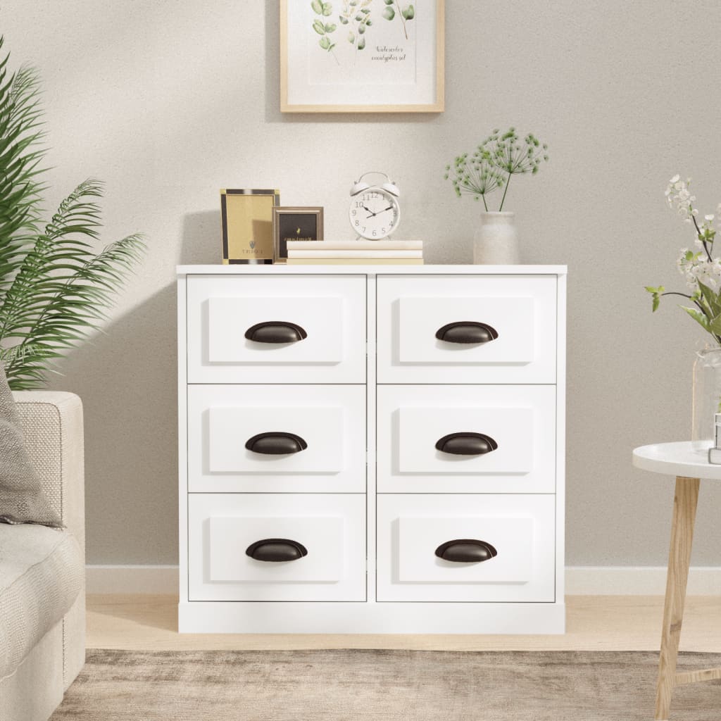 Skjenk hvit 70x35,5x67,5 cm konstruert tre