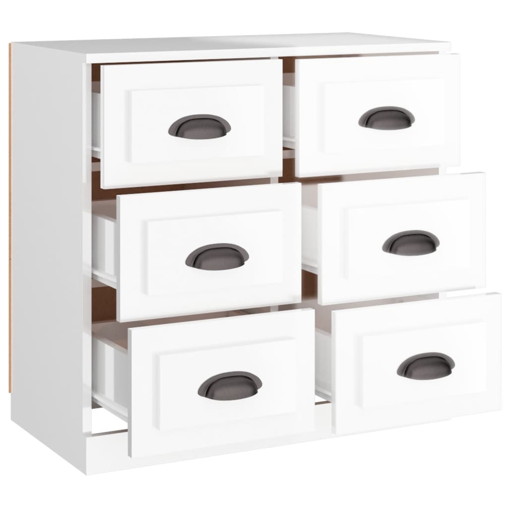 Skjenk høyglans hvit 70x35,5x67,5 cm konstruert tre