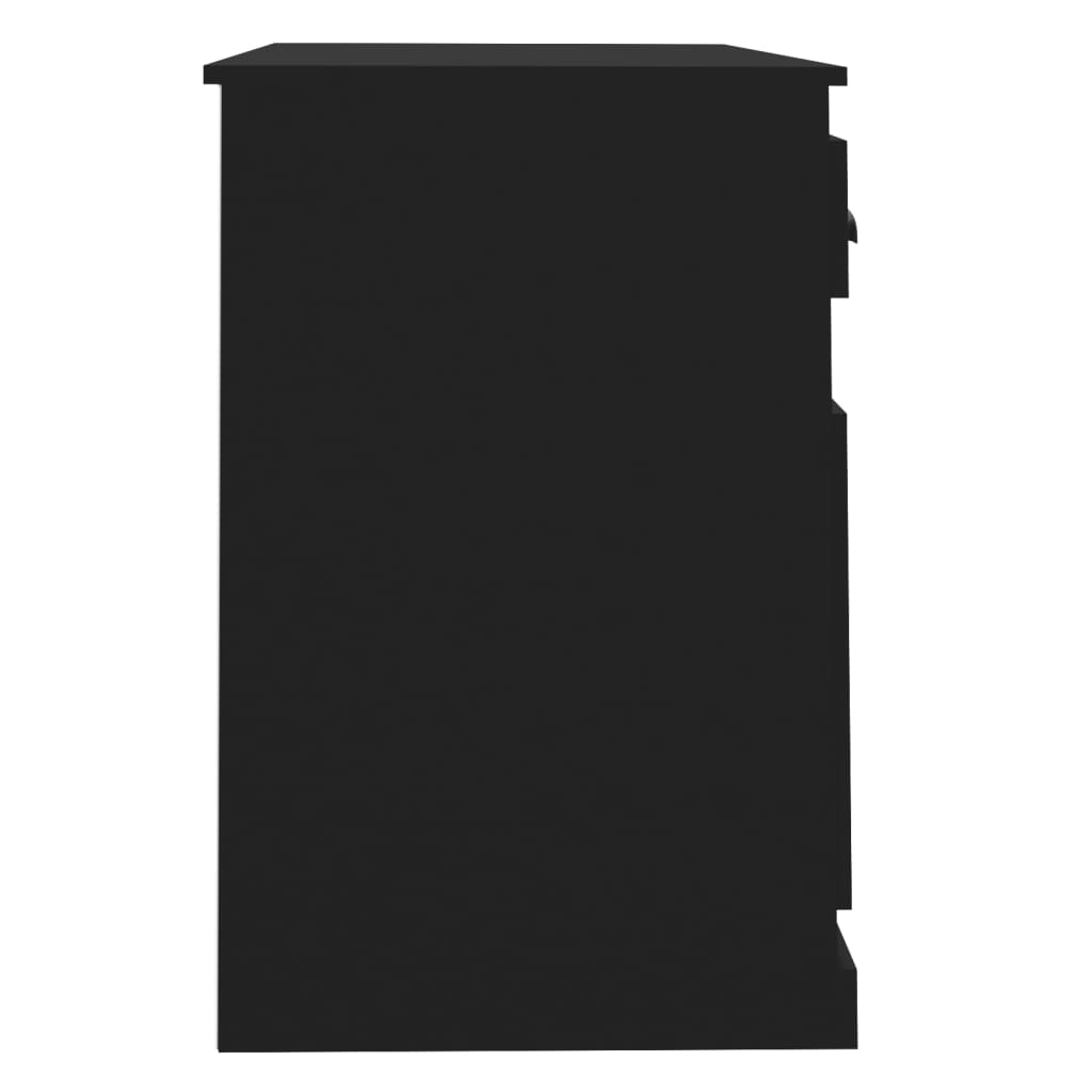 Skrivebord med skuff svart 115x50x75 cm konstruert tre
