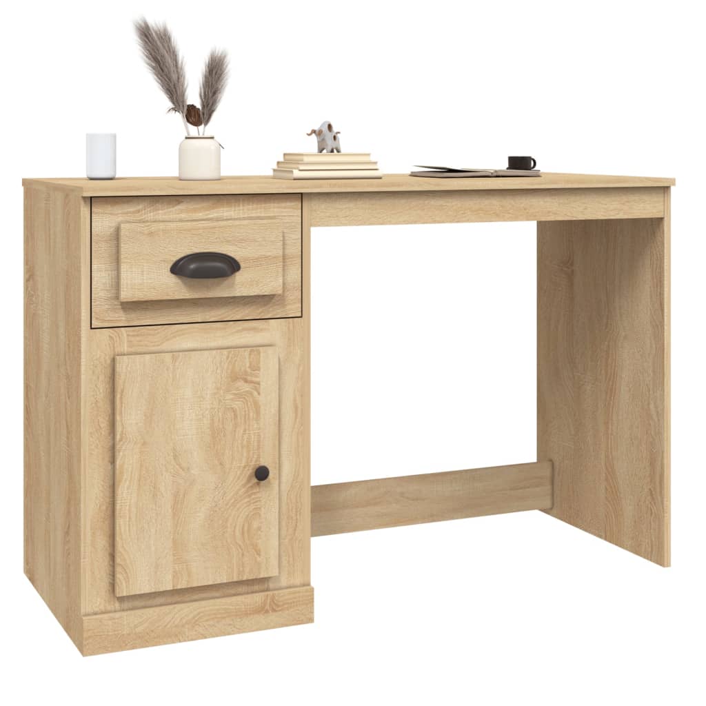 Skrivebord med skuff sonoma eik 115x50x75 cm konstruert tre