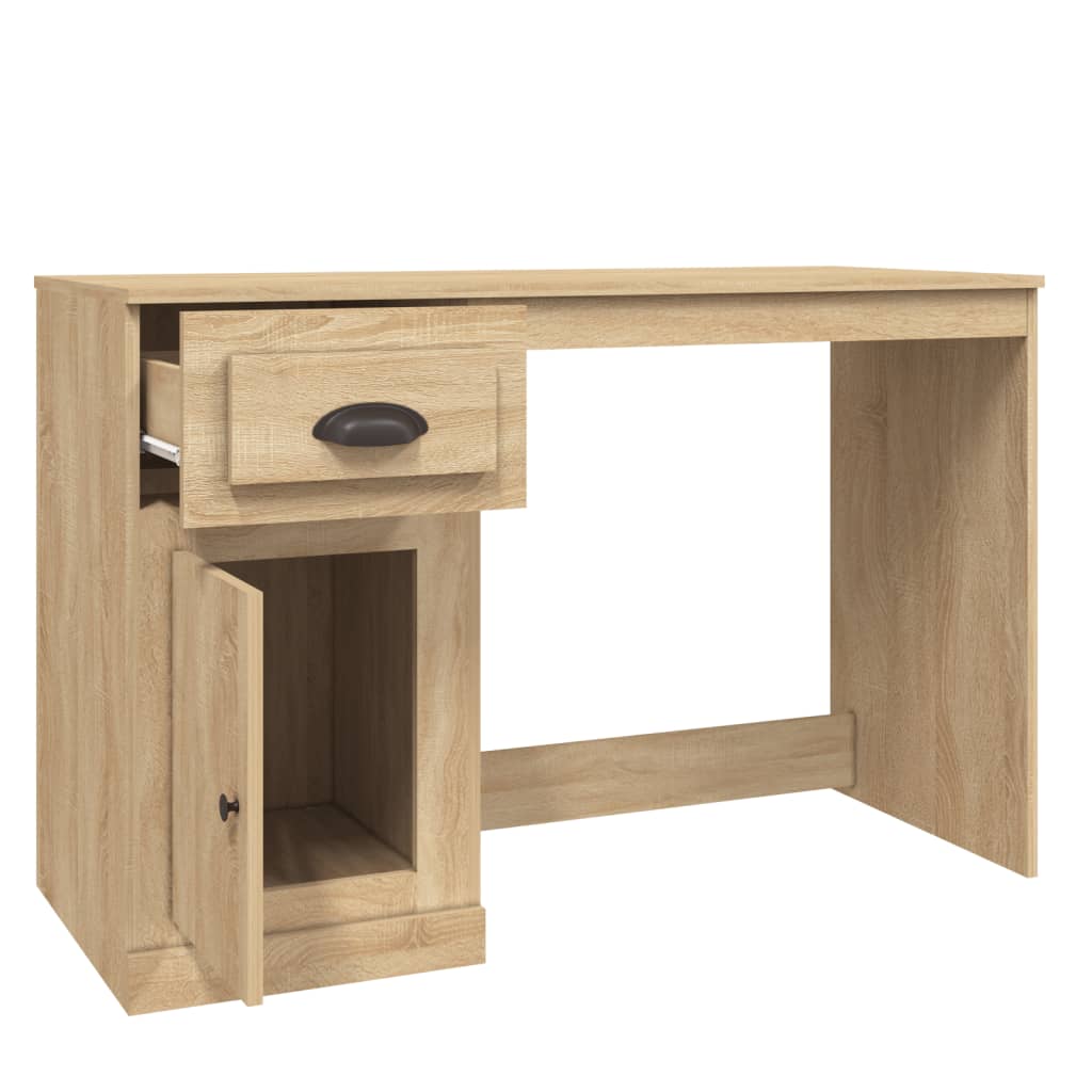 Skrivebord med skuff sonoma eik 115x50x75 cm konstruert tre
