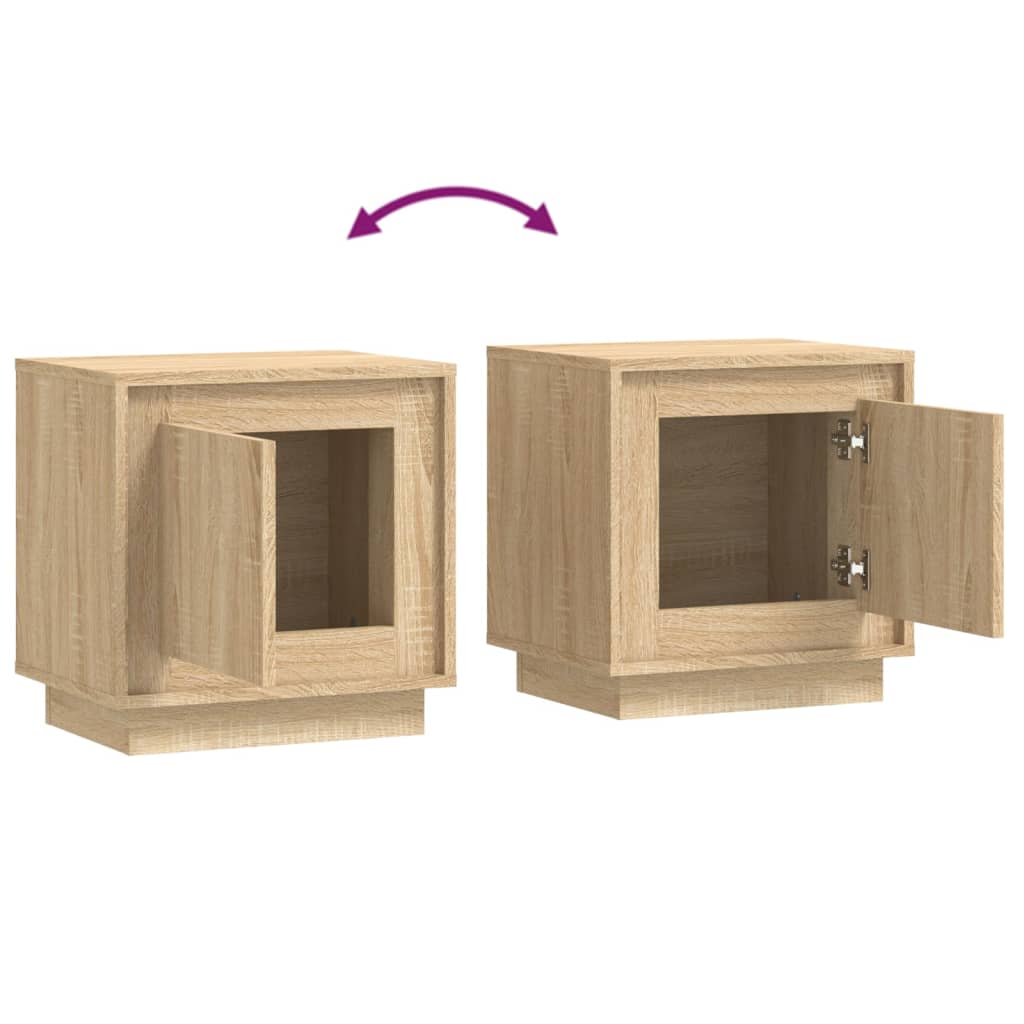 Nattbord 2 stk sonoma eik 44x35x45 cm konstruert tre