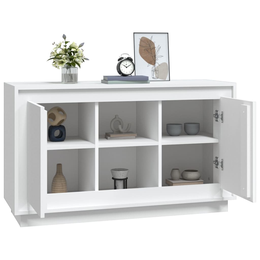 Skjenk hvit 102x35x60 cm konstruert tre