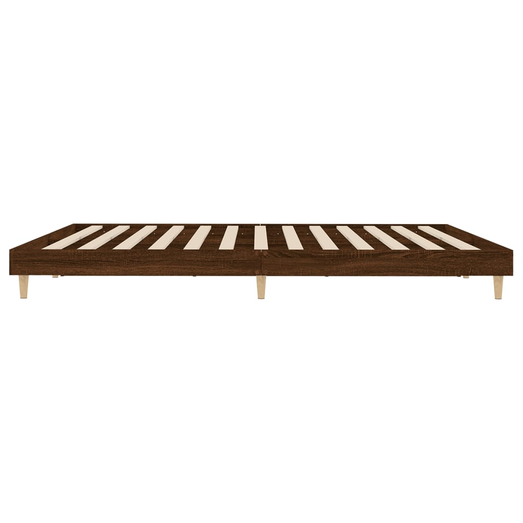 Sengeramme uten madrass brun eik 120x200 cm konstruert tre