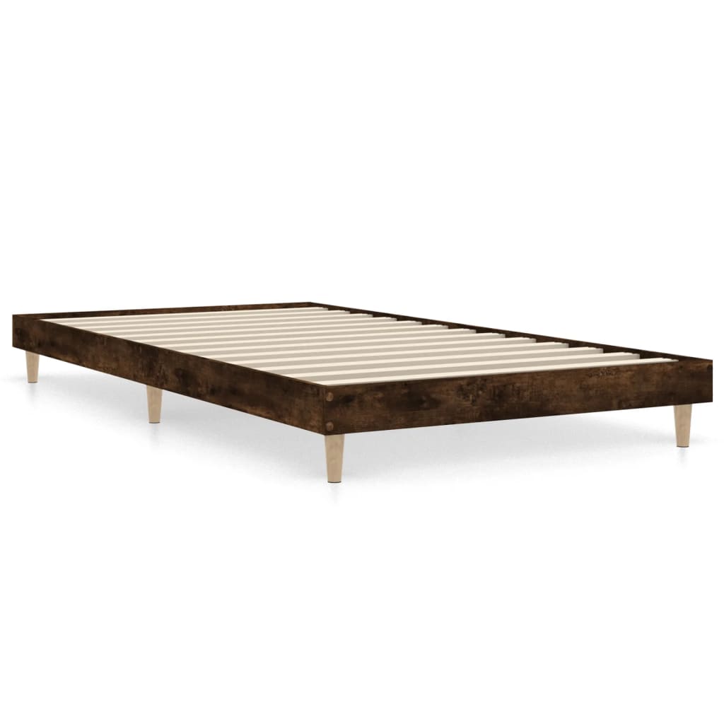 Sengeramme uten madrass røkt eik 100x200 cm konstruert tre