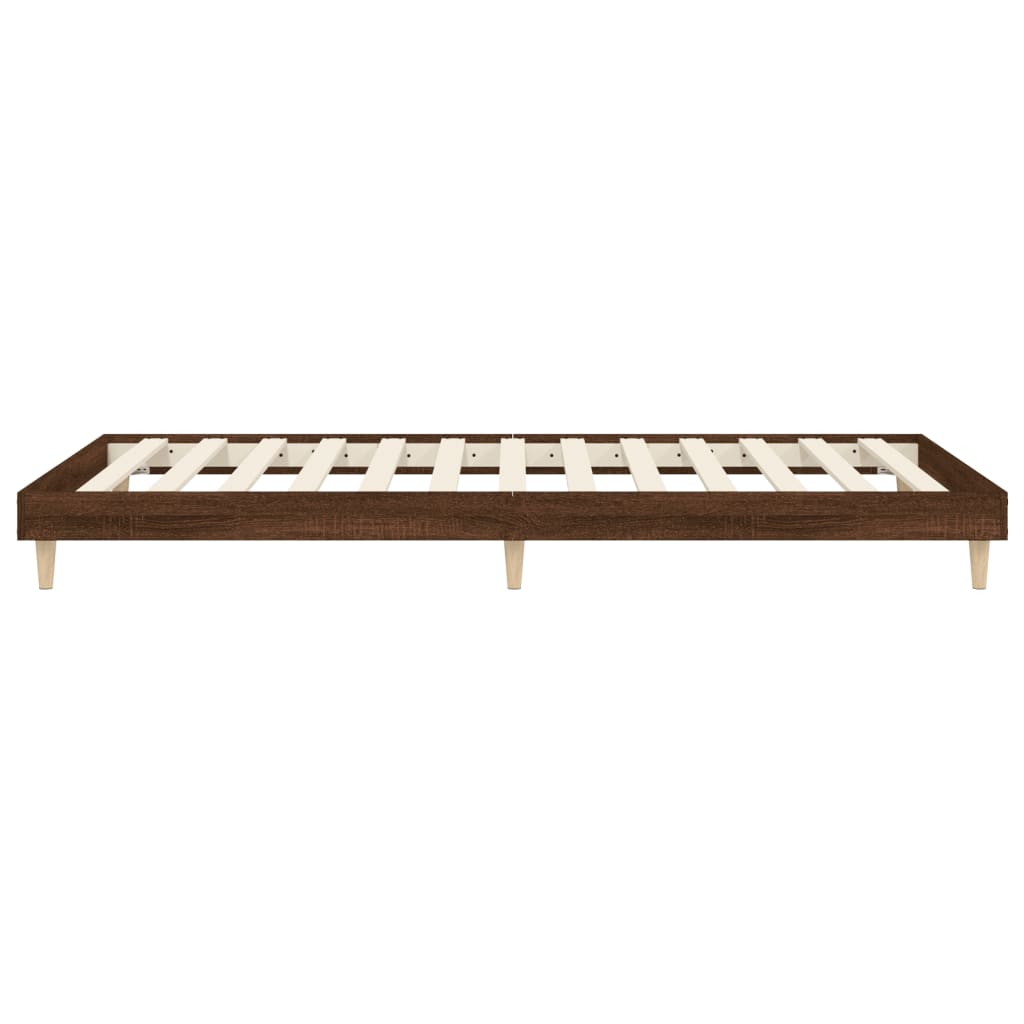 Sengeramme uten madrass brun eik 90x200 cm konstruert tre
