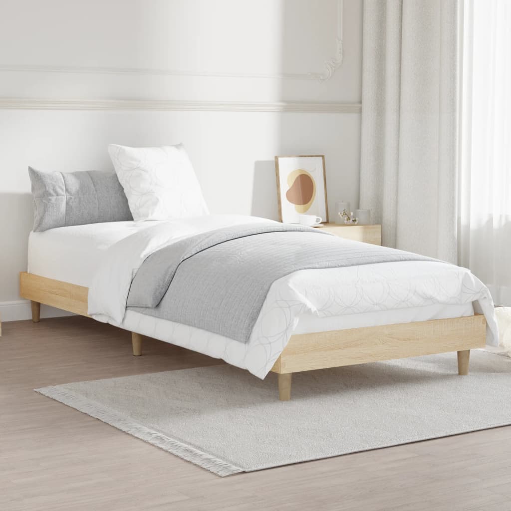 Sengeramme uten madrass sonoma eik 75x190 cm konstruert tre