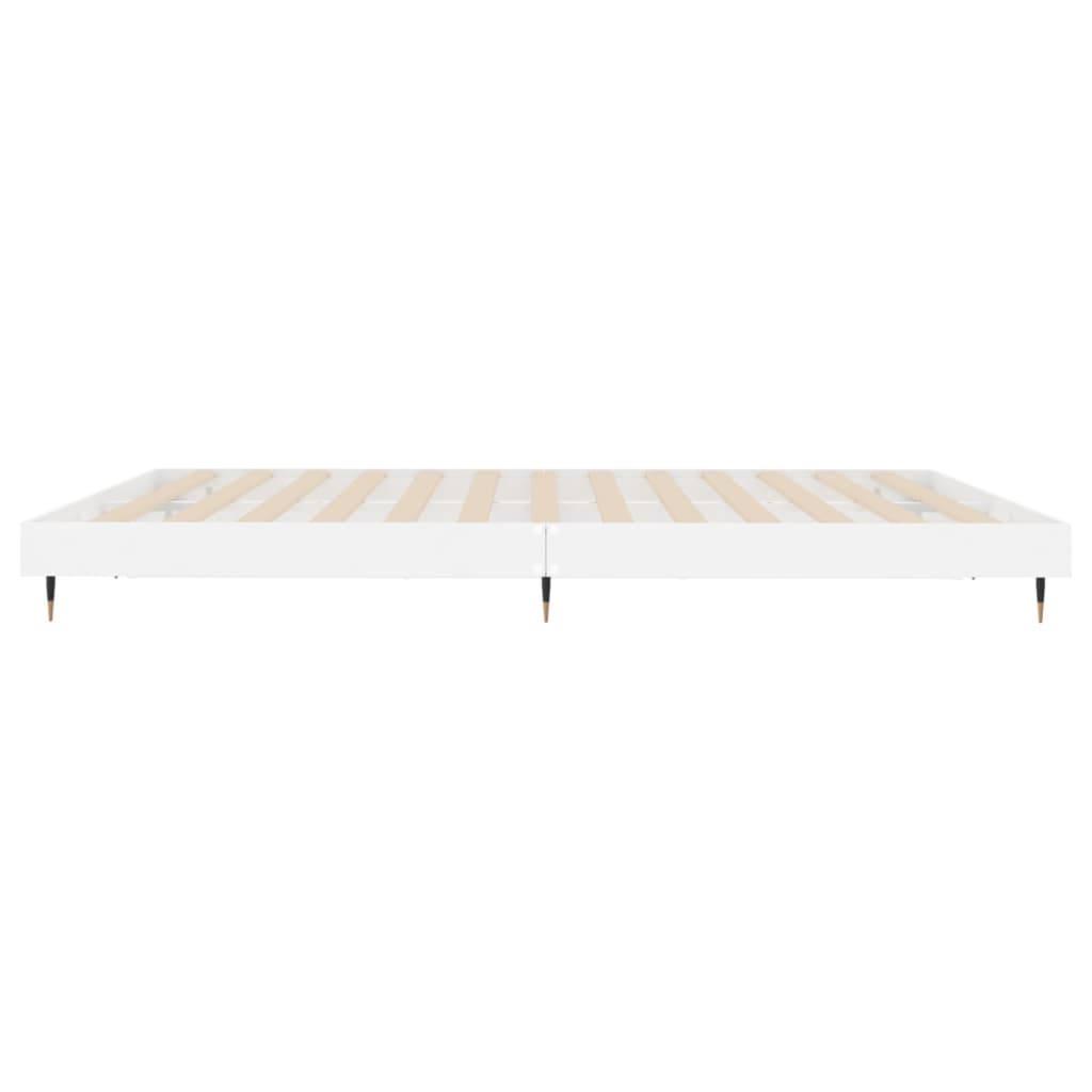 Sengeramme høyglans hvit 160x200 cm konstruert tre