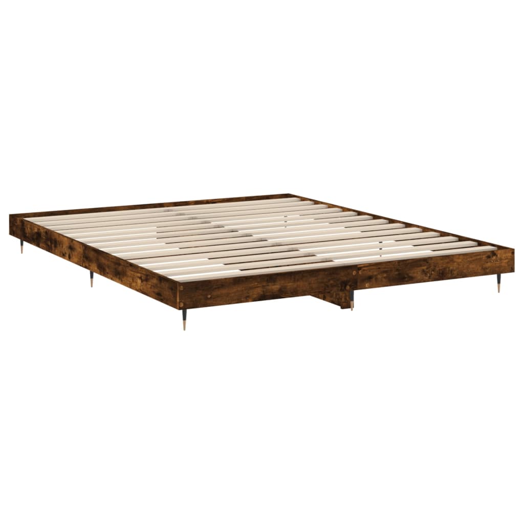 Sengeramme uten madrass røkt eik 120x200 cm konstruert tre