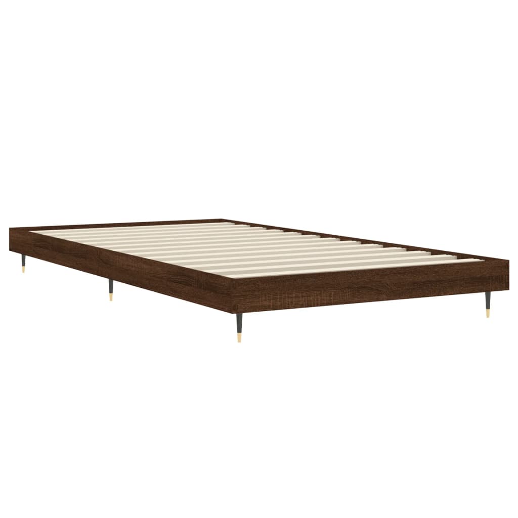 Sengeramme uten madrass brun eik 100x200 cm konstruert tre