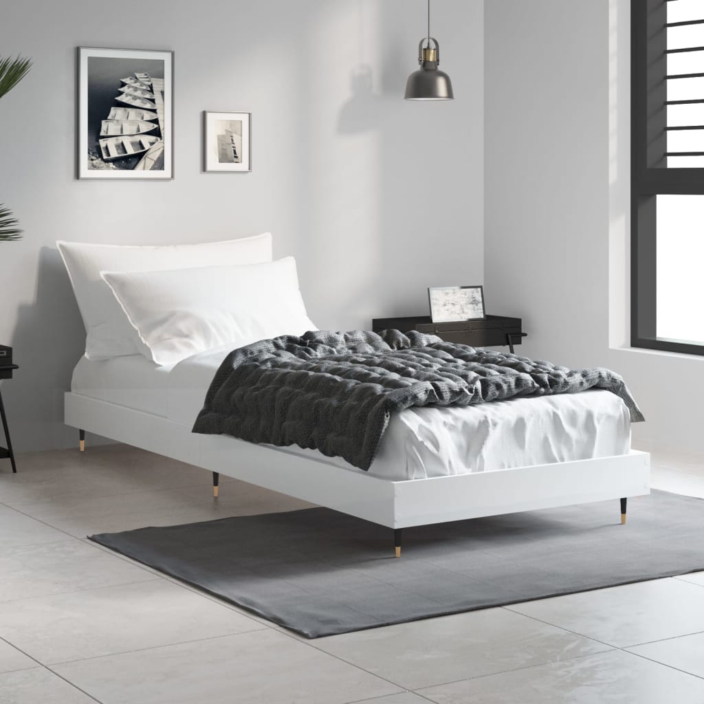 Sengeramme hvit 75x190 cm konstruert tre