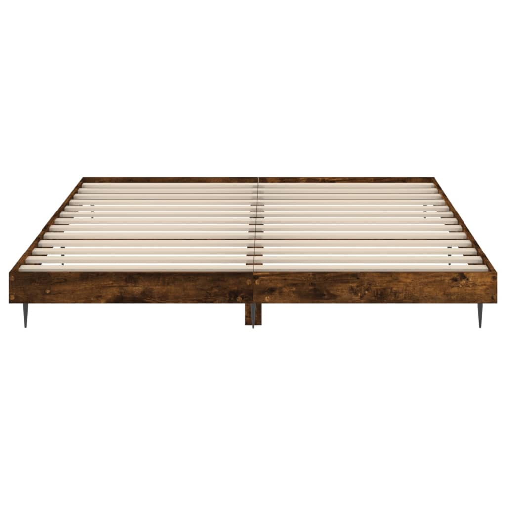 Sengeramme uten madrass madrass røkt eik 200x200 cm
