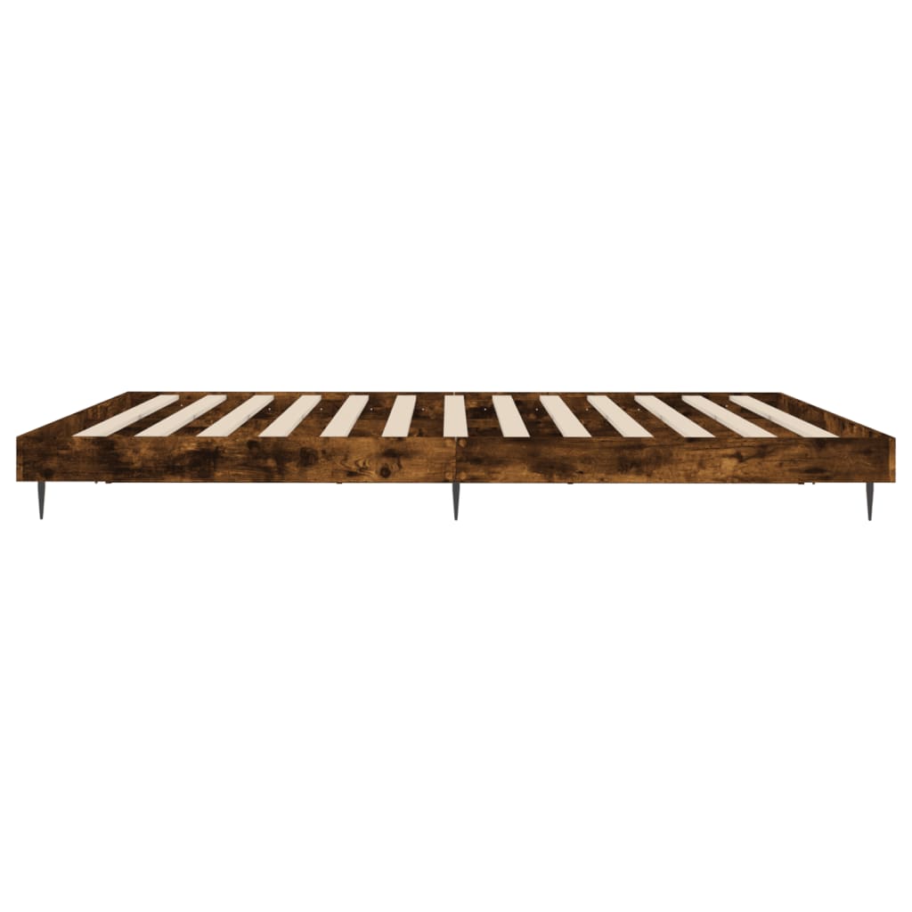Sengeramme uten madrass madrass røkt eik 200x200 cm