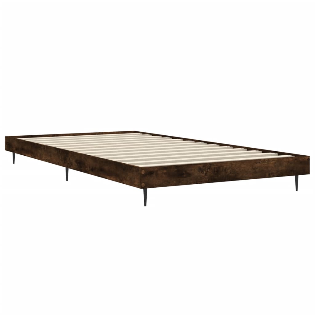 Sengeramme uten madrass røkt eik 100x200 cm konstruert tre