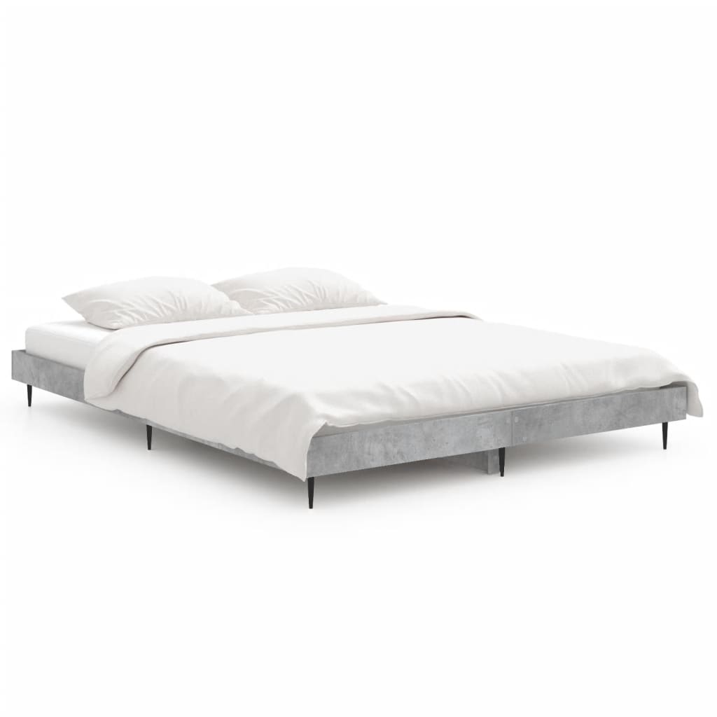 Sengeramme betonggrå 135x190 cm konstruert tre