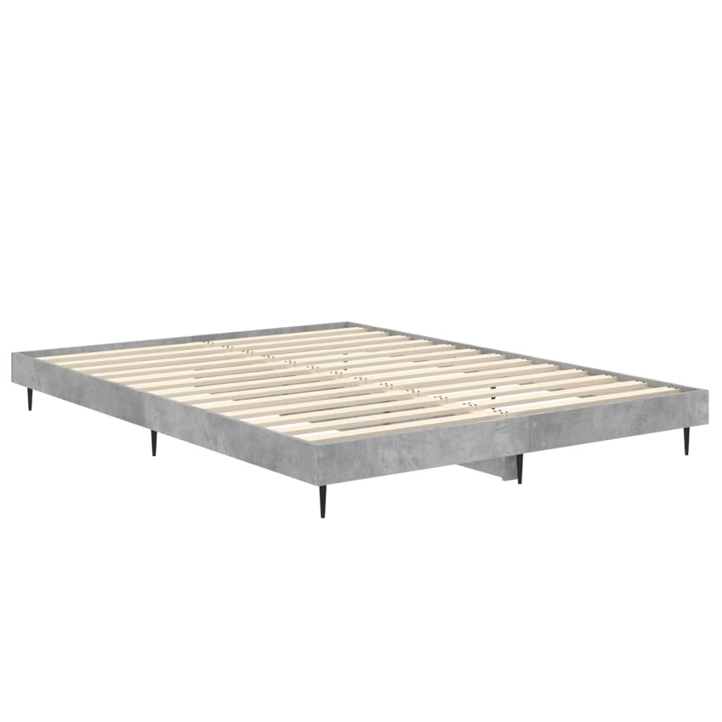 Sengeramme betonggrå 135x190 cm konstruert tre