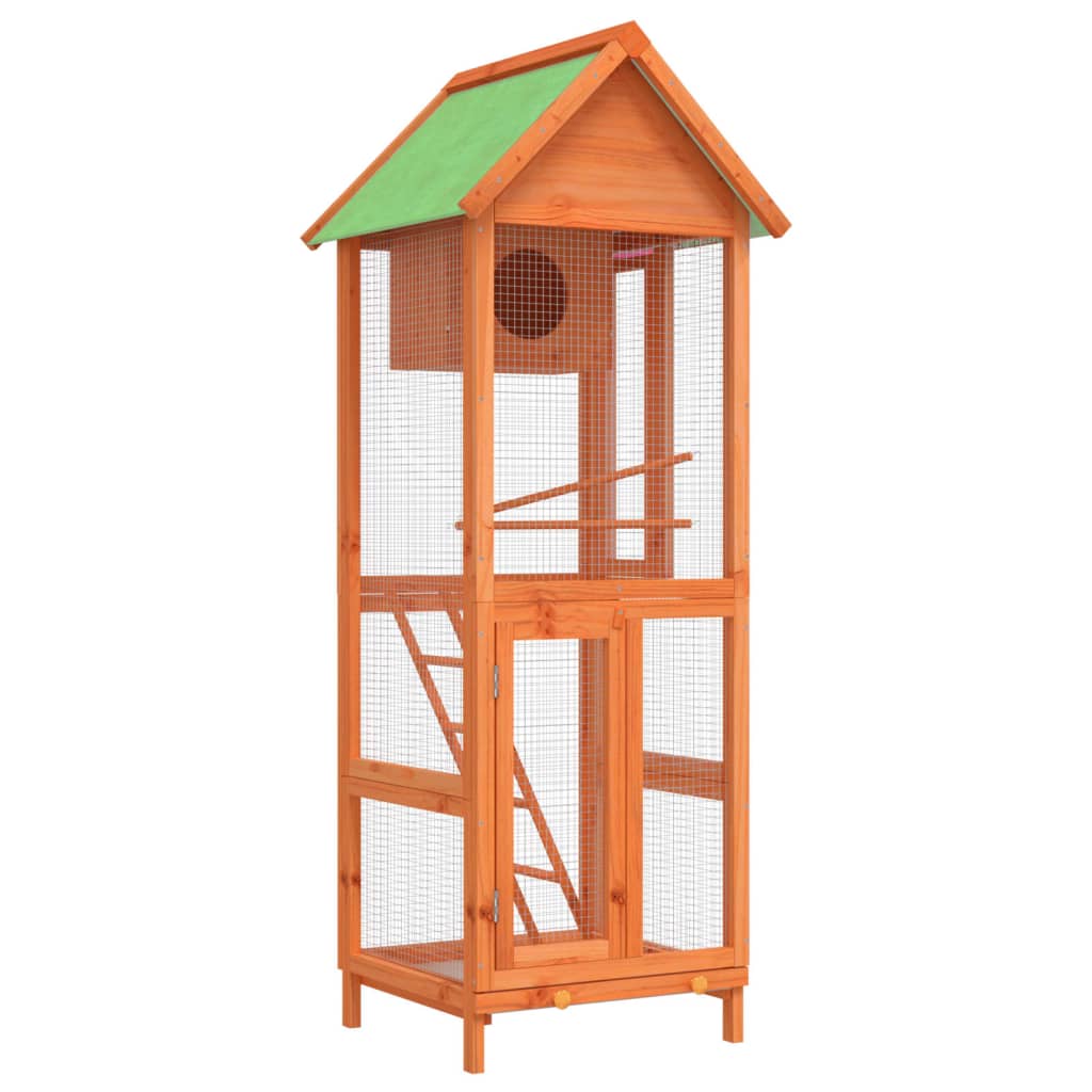 Fuglehus brun 60x58,5x160 cm heltre furu
