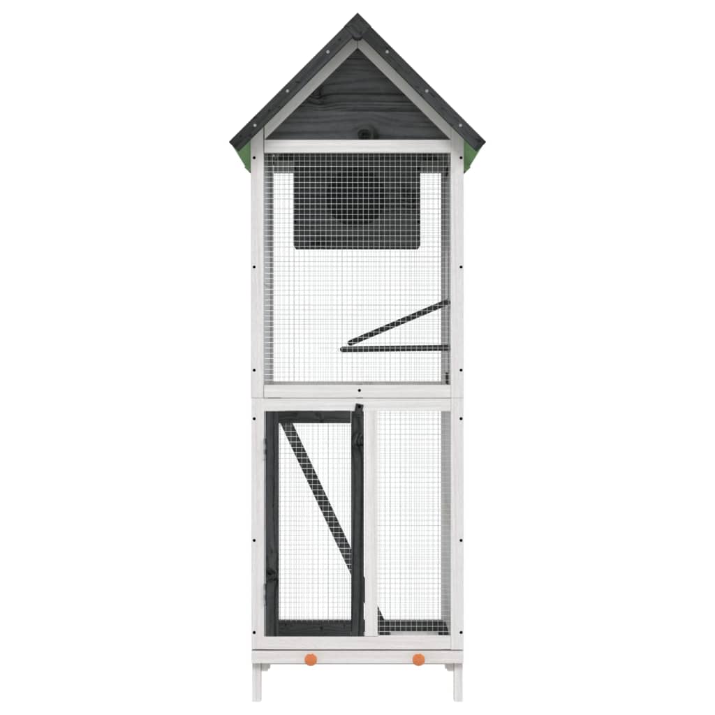 Fuglehus grå 60x58,5x160 cm heltre furu