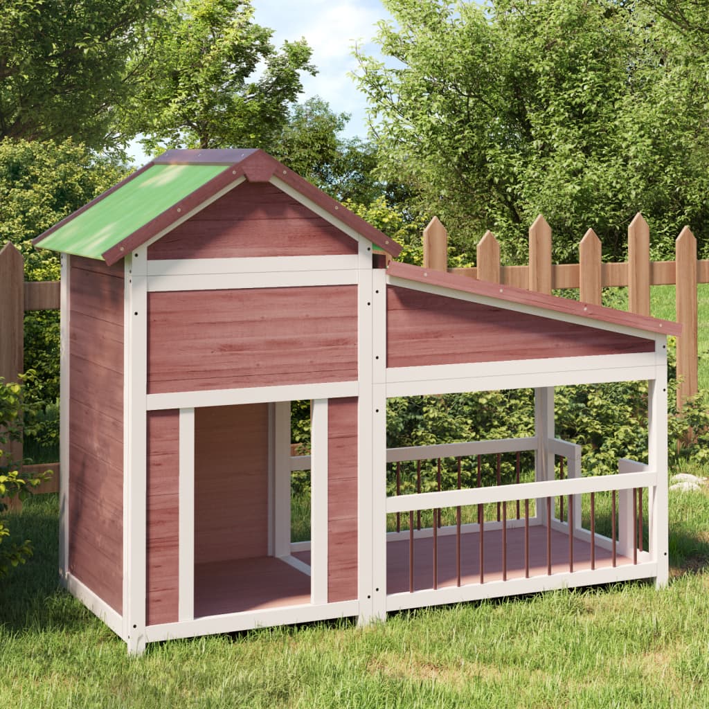 Hundekennel mocca 143x60,5x109 cm heltre furu
