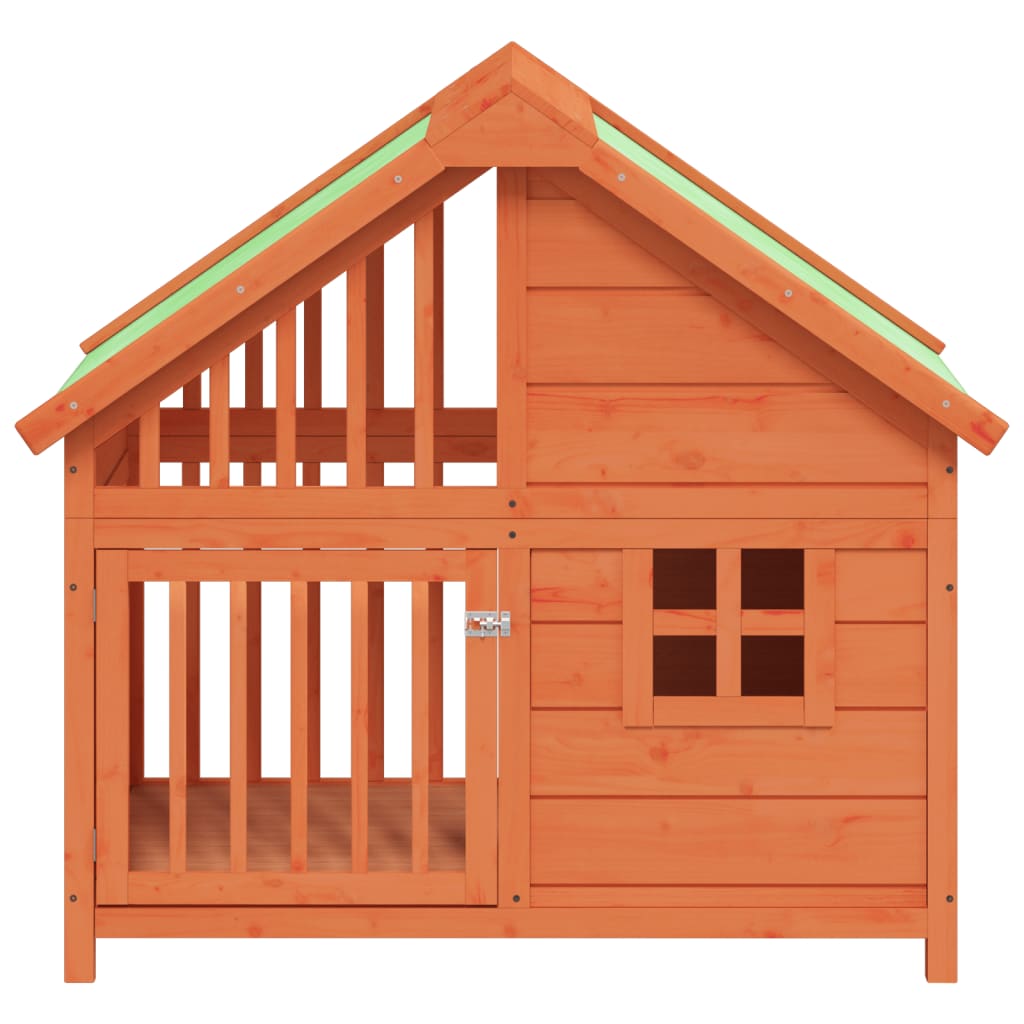 Hundekennel brun 96x60,5x87 cm heltre furu