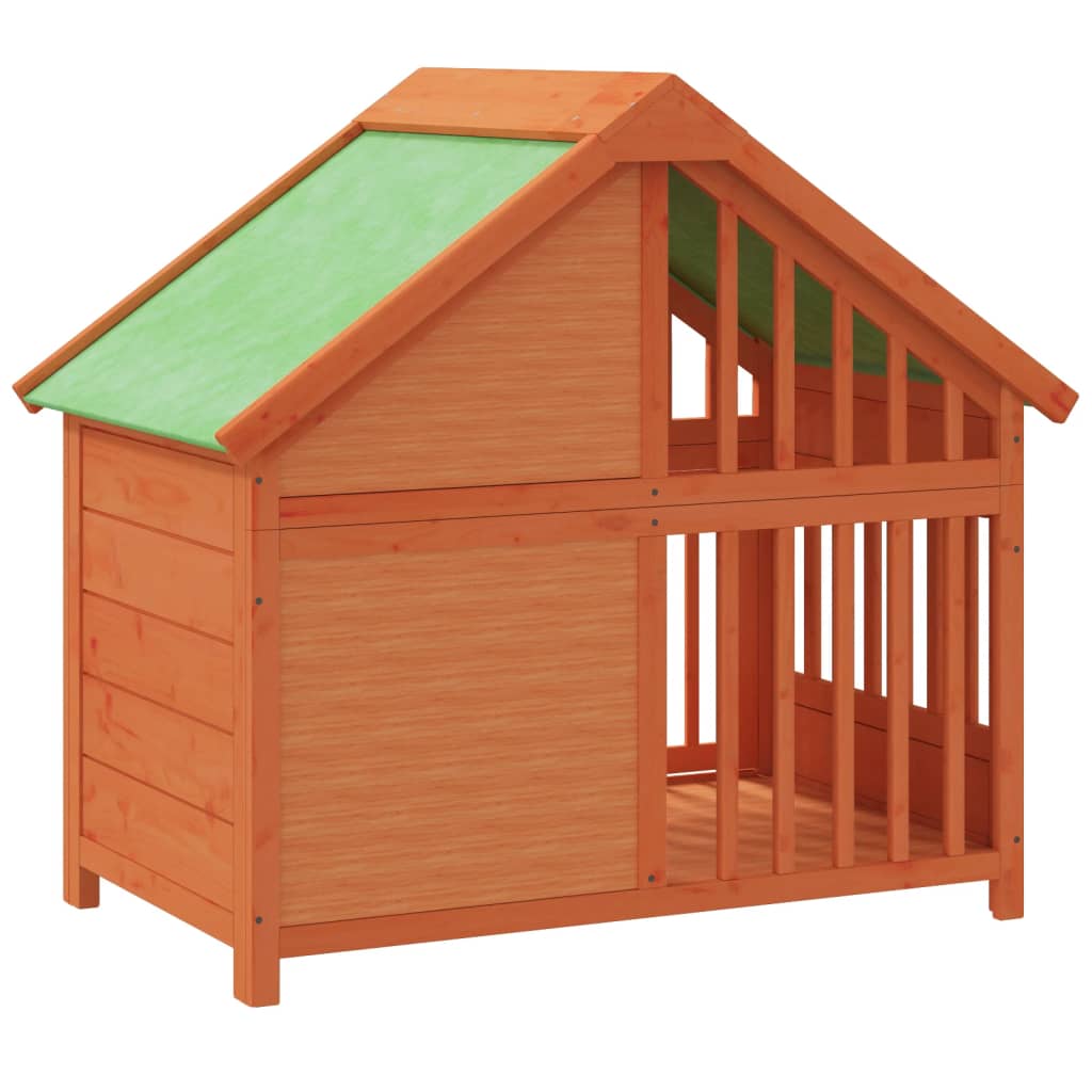 Hundekennel brun 96x60,5x87 cm heltre furu