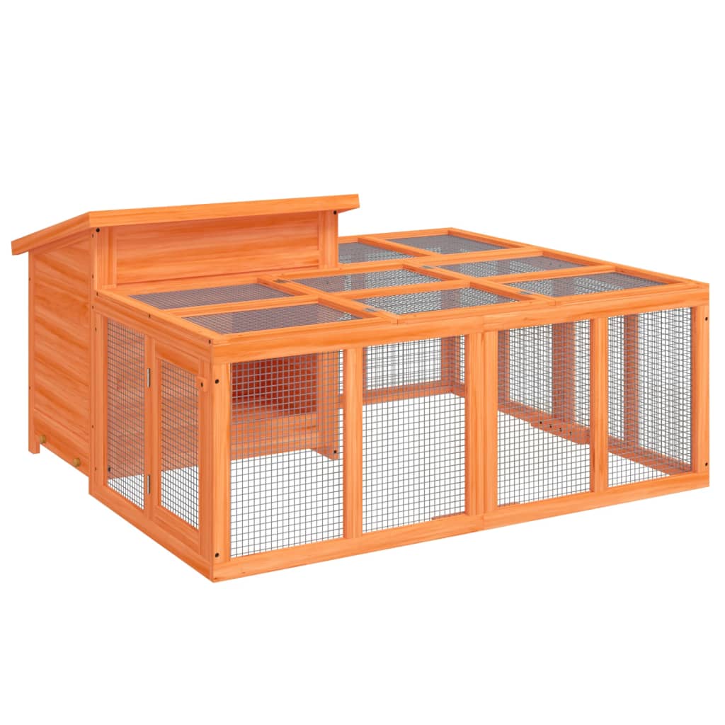 Kaninbur brun 144x123x67,5 cm heltre furu