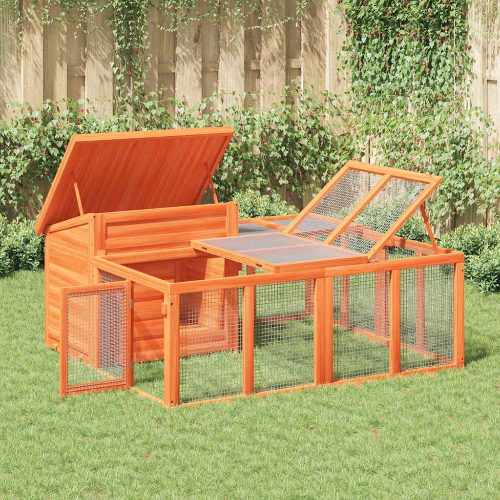 Kaninbur brun 144x123x67,5 cm heltre furu