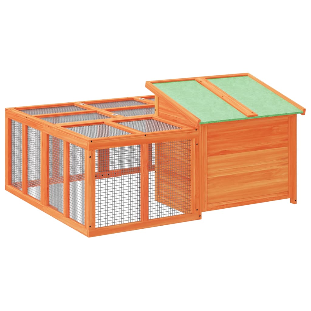 Kaninbur brun 144x123x67,5 cm heltre furu
