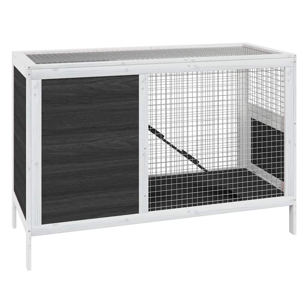 Kaninbur grå 103x44x69,5 cm heltre furu