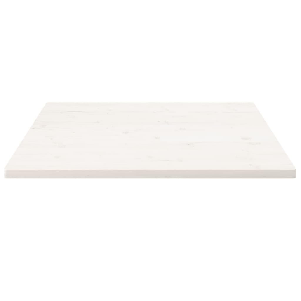 Bordplate hvit 70x70x2,5 cm heltre furu rektangulær