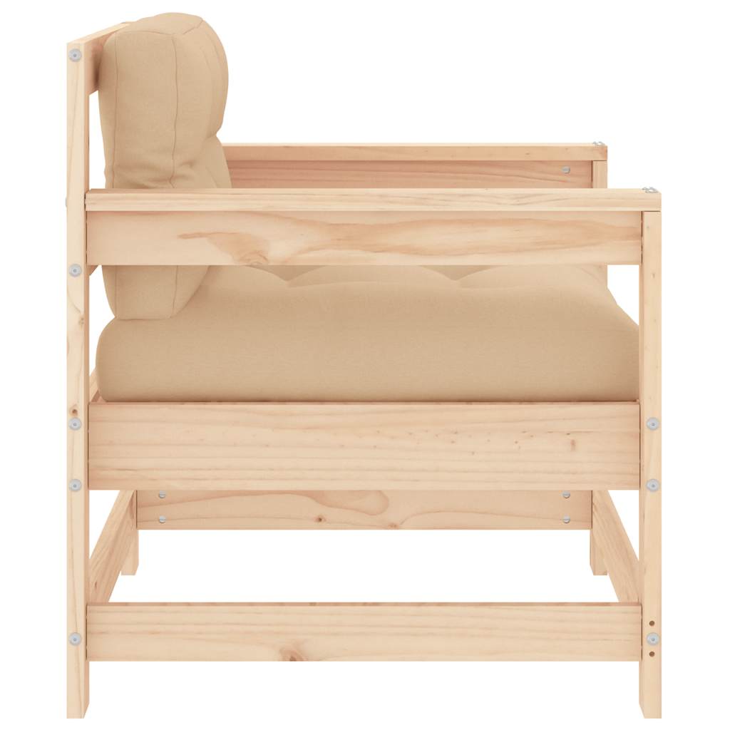 Hagestoler med puter 2 stk heltre furu