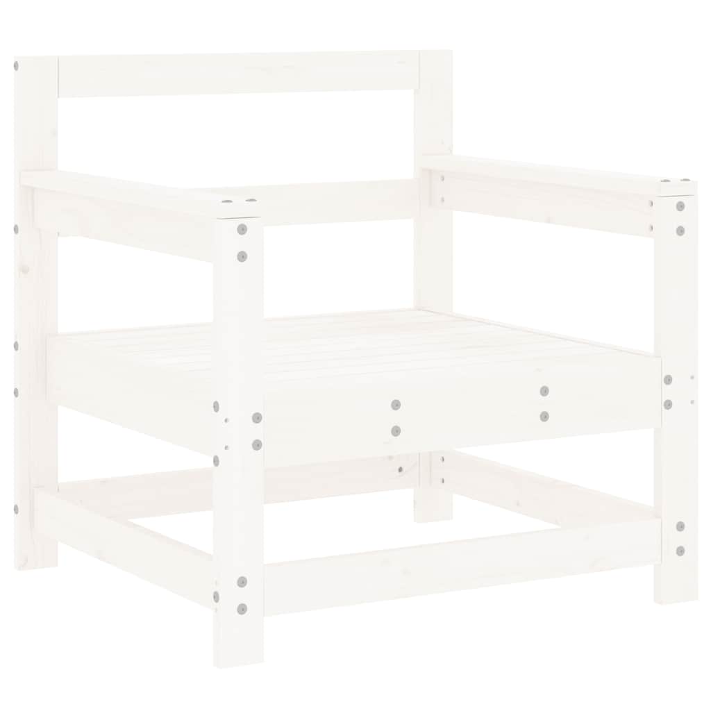 Hagestoler med puter 2 stk hvit heltre furu