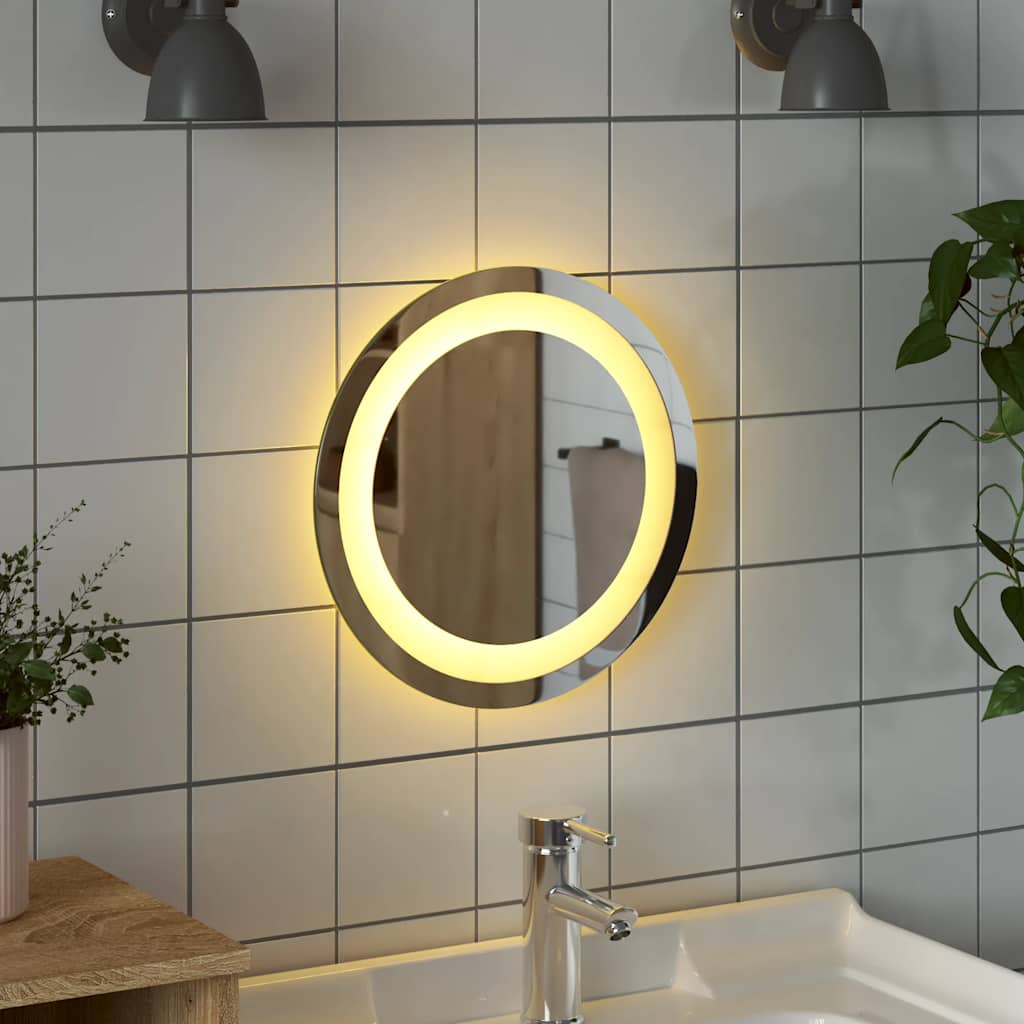 LED-baderomsspeil 30 cm rundt