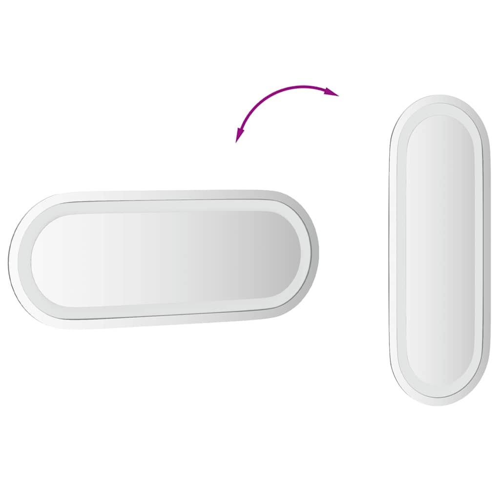 LED-baderomsspeil 40x15 cm oval
