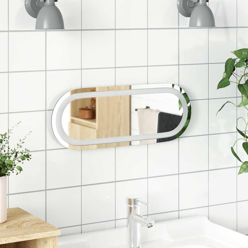 LED-baderomsspeil 40x15 cm oval