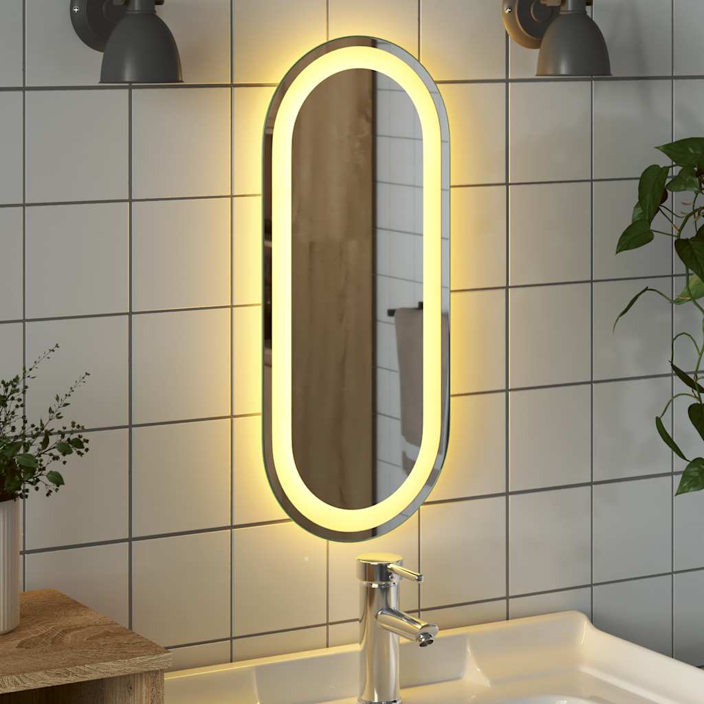 LED-baderomsspeil 60x25 cm oval