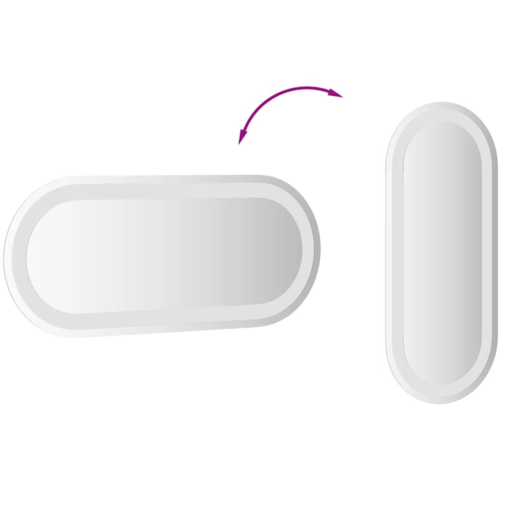 LED-baderomsspeil 60x25 cm oval