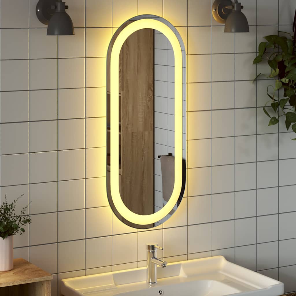 LED-baderomsspeil 70x30 cm oval