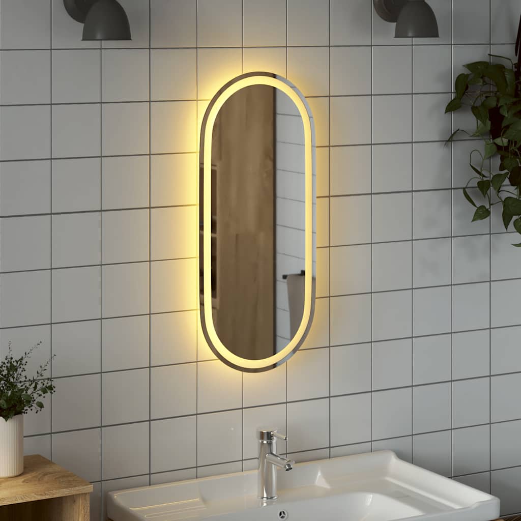 LED-baderomsspeil 80x35 cm oval