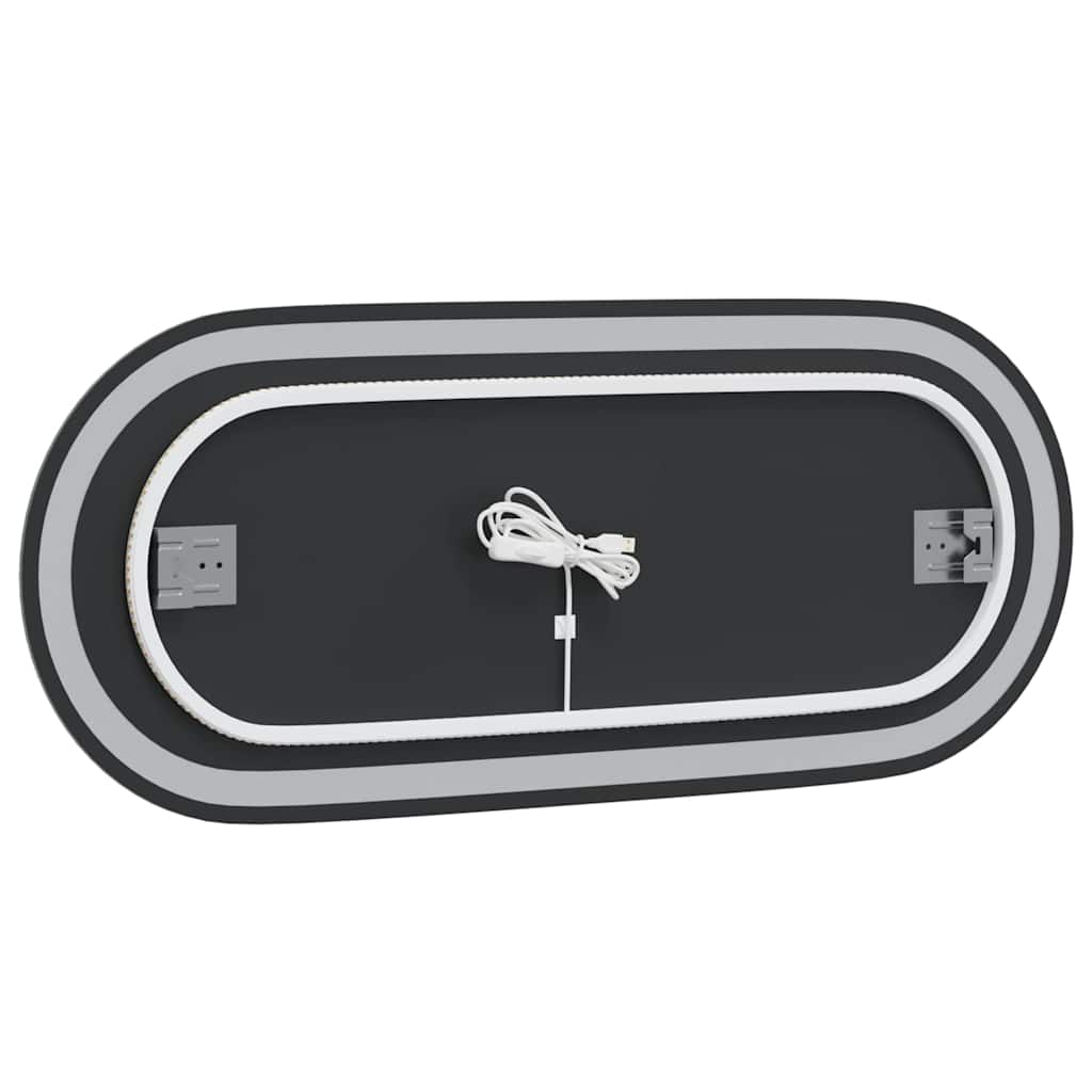 LED-baderomsspeil 90x40 cm oval