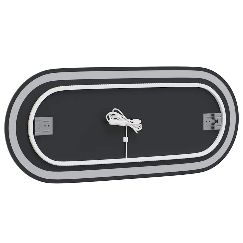 LED-baderomsspeil 90x40 cm oval