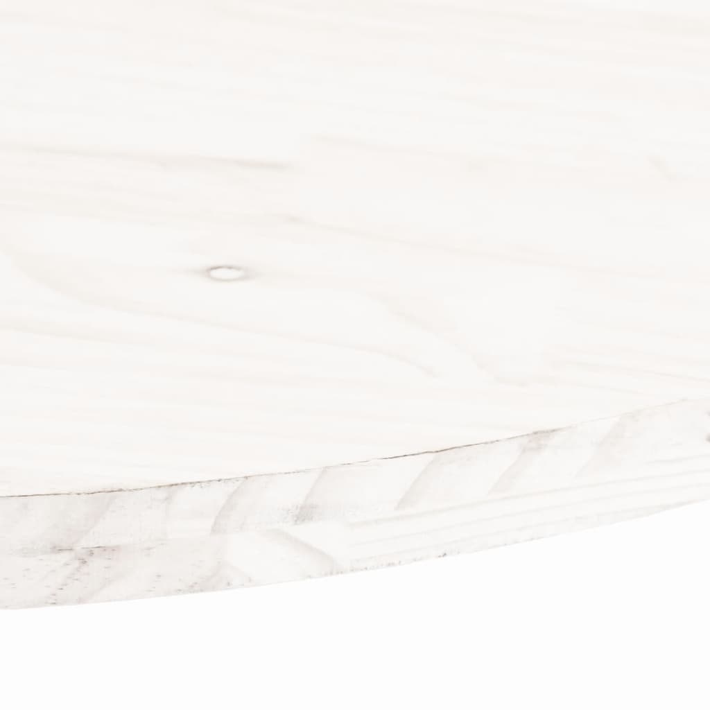 Bordplate hvit 100x50x2,5 cm heltre furu oval